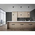 pendant luminaire LIDOS 1 flame, direct / indirect IP20, black chrome dimmable