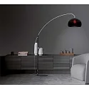 Helestra floor lamp DORO E27 IP20, chrome, black, black matt