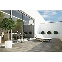 Helestra Outdoor Stehleuchte MORIS-XL, IP44, E27, 184cm / Ø 49cm, mit 300cm Steckerkabel, Stahl graphit / Acryl-Diffusor weiß