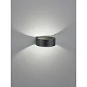 Wandleuchte FOSCA, IP20, halbrund, indirekt Up/Down, 9W 2700K 580lm, CRi >90, schaltbar, mattschwarz