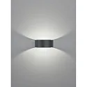 Helestra Wandleuchte FOSCA, IP20, halbrund, indirekt Up/Down, 9W 2700K 580lm, CRi >90, schaltbar, mattschwarz
