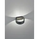 Helestra Wandleuchte FOSCA, IP20, halbrund, indirekt Up/Down, 9W 2700K 580lm, CRi >90, schaltbar, mattschwarz