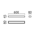 Helestra LED Wandleuchte / Spiegelleuchte THEIA 60, IP44, Direkt/Indirekt, 60cm, 19W 2900K 980lm, CRi >90, schaltbar, mattschwarz