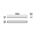 Helestra LED Wandleuchte / Spiegelleuchte THEIA 90, IP44, Direkt/Indirekt, 90cm, 25W 2900K 1410lm, CRi >90, schaltbar, mattschwarz