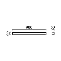 Helestra LED Wandleuchte / Spiegelleuchte NOK 90, IP44, 25W 2900K 2050lm, CRi >90, schaltbar, chrom