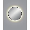 Helestra LED Wandspiegel VIDO, IP44, Ø 70cm, indirekt, 35W 27000-6500K, CRi >90, mit Touch-Sensor + Spiegel-Heizung