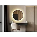 Helestra LED Wandspiegel VIDO, IP44, Ø 70cm, indirekt, 35W 27000-6500K, CRi >90, mit Touch-Sensor + Spiegel-Heizung