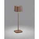 Outdoor LED Akku-Tischleuchte KORI, IP65, 2.2W 2700K 120lm, indirekt, mit Touch-Dimmer, rostbraun