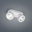 LED Deckenstrahler PAX, IP20, 2-flammig, 15W 2900K 1120lm 12°, CRi >90, dimmbar, verstellbar, mattweiß / Glas klar