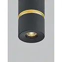 Deckenleuchte ROK, IP20, zylindrisch, direkt / indirekt, 10W 2700K 1020lm 20-60°, CRi >90, dimmbar, schwarz / gold