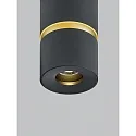 Deckenleuchte ROK, IP20, zylindrisch, direkt / indirekt, 10W 2700K 1020lm 20-60°, CRi >90, dimmbar, schwarz / gold