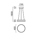 Helestra LED Pendelleuchte LIV 40, IP20, Ø 40cm, 49W 2900K 3650lm, CRi >90, Höhe verstellbar, dimmbar, mattschwarz