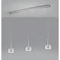 Helestra LED Pendelleuchte FLUTE, IP20, 3-flammig, 19W 2800K 1320lm, CRi >90, dimmbar, ohne Glasschirm, chrom