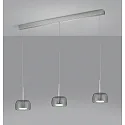 Helestra LED Pendelleuchte FLUTE, IP20, 3-flammig, 19W 2800K 1320lm, CRi >90, dimmbar, ohne Glasschirm, chrom