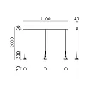 pendant luminaire FLUTE 3 flames IP20
