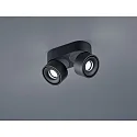 LED Spot NAKA, 2-flammig, Doppelspot, 30W, 2800K, 2340lm, IP20, dimmbar, mattschwarz
