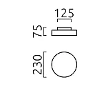 Helestra LED Außendeckenleuchte SAY, rund, 25W, 3000K, 2090lm, IP65, graphit/Glas klar