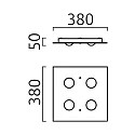 ceiling luminaire NOMI 4 flames, square LED IP20