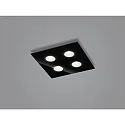 ceiling luminaire NOMI 4 flames, square LED IP20, black dimmable