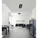 Helestra ceiling luminaire NOMI 4 flames, square, long LED IP20, black dimmable