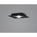 Helestra LED Deckenleuchte NOMI, IP20, 1-flammig, 23 x 23cm, 7W 2700K 480lm, dimmbar, Stahl + Murano-Glas, schwarz matt