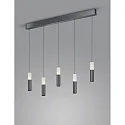 LED Pendelleuchte LIDOS, IP20, direkt / indirekt, 5-flammig, 55W 2700K 4350lm, CRi >90, dimmbar, EASY-Lift, schwarzchrom