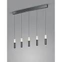pendant luminaire LIDOS 5 flames, direct / indirect IP20, black chrome dimmable