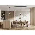 pendant luminaire LIDOS 5 flames, direct / indirect IP20, black chrome dimmable