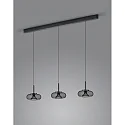 pendant luminaire SICA 3 flames IP20, black matt dimmable