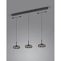 Helestra pendant luminaire SICA 3 flames IP20, gold, black dimmable
