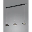 Helestra pendant luminaire SICA 3 flames IP20, gold, black dimmable