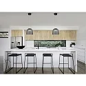 Helestra pendant luminaire ODA with shade IP20, gold, black dimmable