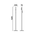 Helestra LED Stehleuchte CONI, 2-flammig, stabförmig, 18W, 2700K, 1780lm, IP20, dimmbar, mattschwarz