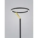 Helestra LED Stehleuchte ELARA, mit Ringkopf, 13,5W, 2700K, 920lm, IP20, dimmbar, schwarz/gold