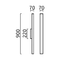 Helestra LED Wandleuchte ALLA, rechteckig, 18W, 3000-4000K, 1620lm, IP44, CCT Switch, chrom