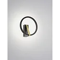 LED Wandleuchte ELARA, ringförmig, 9W, 2700K, 660lm, IP20, dimmbar, schwarz/gold
