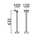 Helestra LED Pollerleuchte LUR, eckig, 10,5W, 3000K, 710lm, IP54, graphit