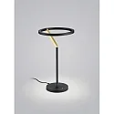 LED Tischleuchte ELARA, mit Ringkopf, 12W, 2700K, 820lm, IP20, dimmbar, schwarz/gold
