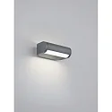 Helestra Außenwandleuchte LUZ 44, IP54, direkt / indirekt (Kopf drehbar), 9W 2700K 850lm, CRi >90, satiniert, graphit