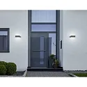 Helestra Außenwandleuchte LUZ 44, IP54, direkt / indirekt (Kopf drehbar), 9W 2700K 850lm, CRi >90, satiniert, graphit