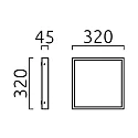 LED Außenwandleuchte SCALA, IP44, 32 x 32cm, 27W 3000K 1790lm, Acryl-Diffusor, graphit