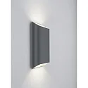 Helestra LED Außenwandleuchte TOCO, IP54, eckig, direkt / indirekt, 12W 2700K 880lm, CRi >90, dimmbar, graphit