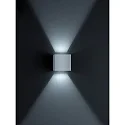 LED Außenwandleuchte SIRI 44, IP54, eckig, Up/Down, verstellbar, 7W 3000K 390lm, CRi >90, dimmbar, silbergrau