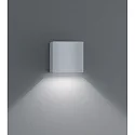 Helestra LED Außenwandleuchte SIRI 44, IP54, eckig, Up/Down, verstellbar, 7W 3000K 390lm, CRi >90, dimmbar, silbergrau