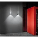 Helestra LED Außenwandleuchte SIRI 44, IP54, eckig, Up/Down, verstellbar, 7W 3000K 390lm, CRi >90, dimmbar, silbergrau