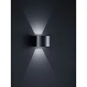 LED Außenwandleuchte SIRI 44-R, IP54, rund, Up/Down, verstellbar, 7W 3000K 390lm, CRi >90, dimmbar, mattschwarz