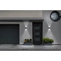 Helestra LED Außenwandleuchte SIRI 44-R, IP54, rund, Up/Down, verstellbar, 7W 3000K 390lm, CRi >90, dimmbar, mattschwarz