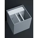 Helestra LED Außenwandleuchte SIRI 44-L, IP54, eckig, Up/Down, verstellbar, 15W 3000K 850lm, CRi >90, dimmbar, mattnickel eloxiert