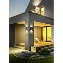 Helestra LED Außenwandleuchte SWIFT, IP65, Up/Down, 7W 3000K 590lm, CRi >90, dimmbar, Graphit