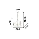 Chandelier CORTE SP5, 5 flames, E14, antique white